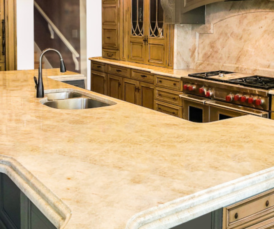 Limestone used in kitchen